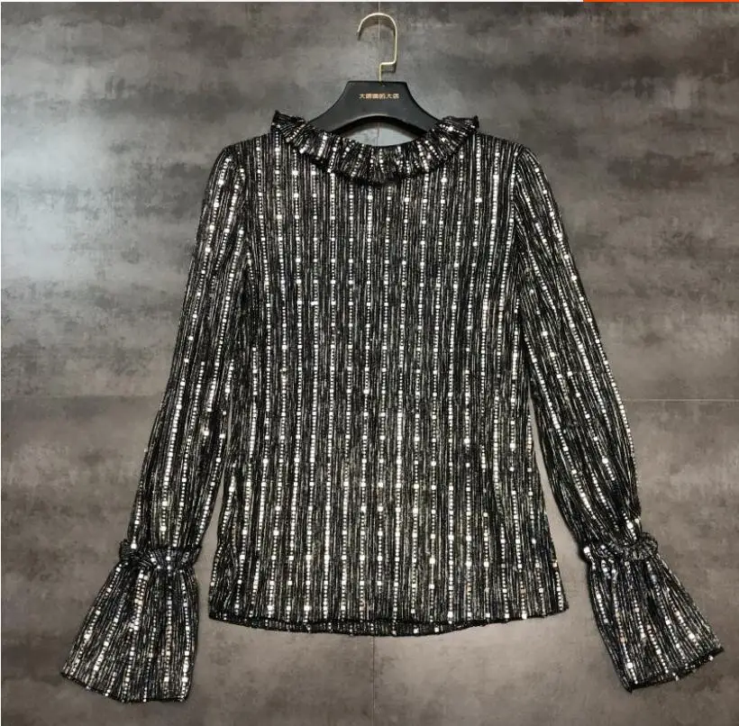 Осень 2019 модная новинка стильная ярко-розовая рубашка в Вертикальную Полоску с