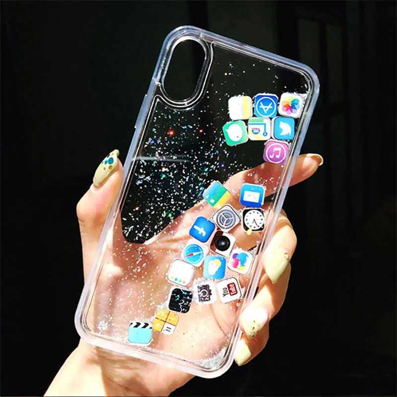 Чехол с динамическим зыбучим песком для Iphone 12 11 Pro Max жесткий чехол жидкостью 6 6S 7 8
