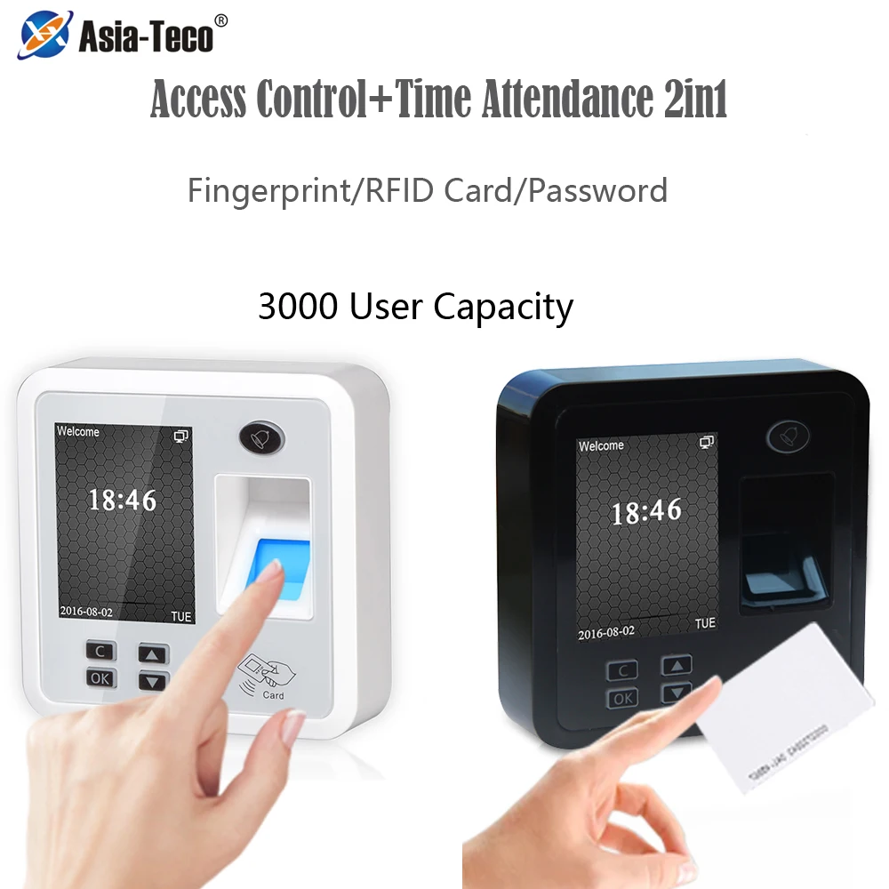 TCP/IP Fingerprint RFID 125Khz Time Attendance Smart Door Access Control System Kit Standalone Keypad 3000 User Bell | Безопасность и