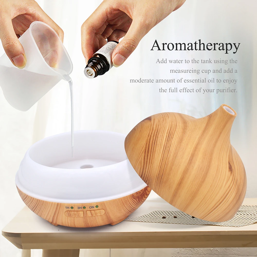 Аромадиффузор с текстурой древесины 150 мл увлажнитель настольный бесшумный