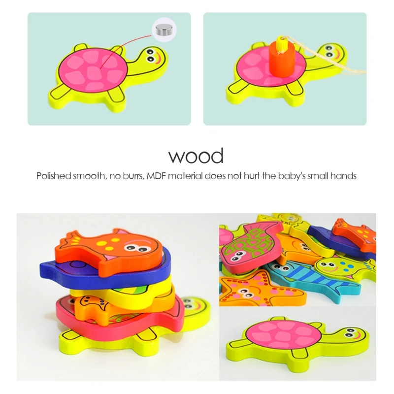 Детские развивающие игрушки деревянный Игровой набор для рыбалки интересные