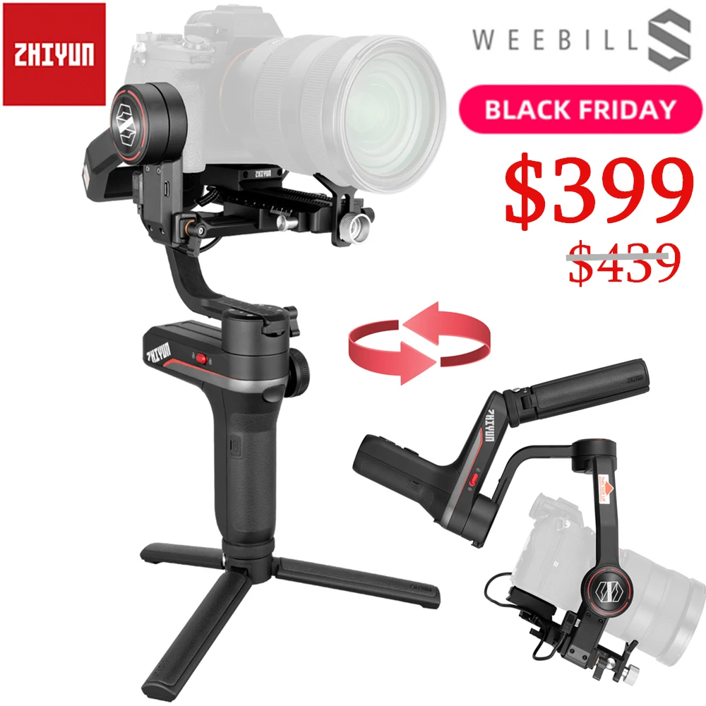 Zhiyun Weebill S 3-осевая трансмитная камера ручной карданный стабилизатор для почти всех беззеркальных камер с максимальным напряжением 3 кг с OLED