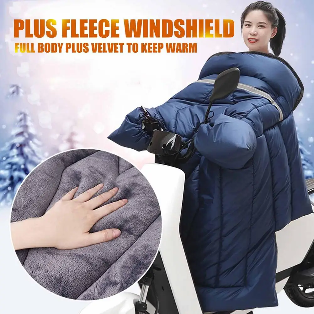 

Motorcycle Scooter Windshield Quilt Winter Riding Warm Knee Waist Leg Apron Windproof Cover Electric Motorcycle Handlebar Gloves