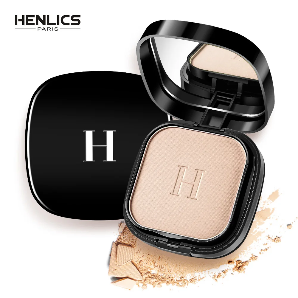 Косметика для макияжа HENLICS компактная пудра лица основа минеральная водостойкая