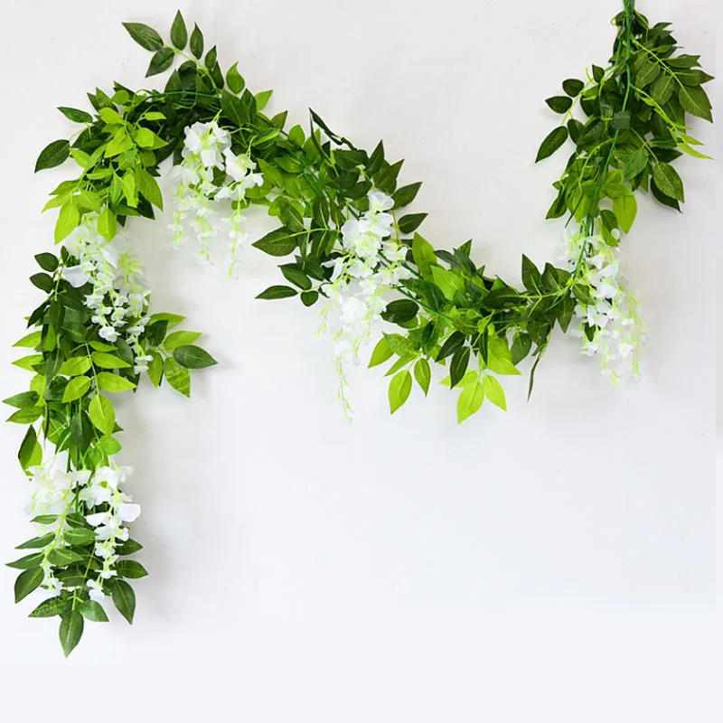

Wedding Greenery Home Birthday Party Table Wall Green Leaves Decoration Artificial Green Eucalyptus Willow Leaves Garland Vine