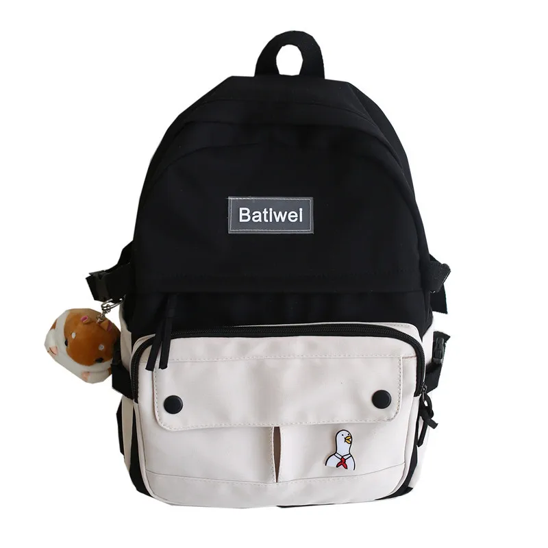 

fashion cute large capacity color contrast school backpack for teenagers girls women travel shoulder bags waterproo female bag