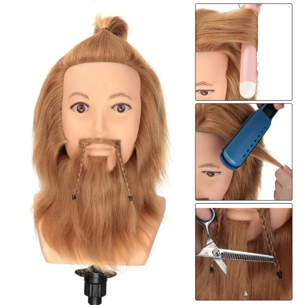 7 &quot100% настоящие человеческие волосы мужской манекен для тренировки головы с