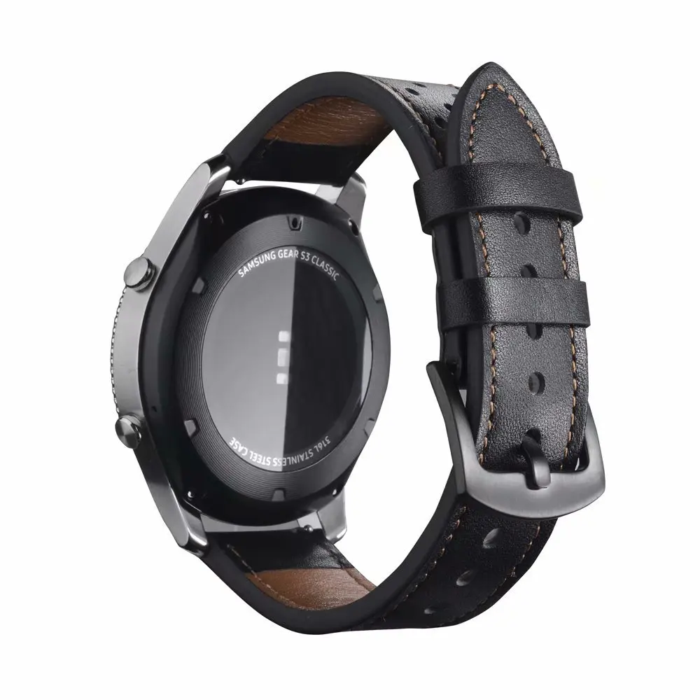 22 мм ремешок для часов для samsung gear S3 Frontier классический ремешок из натуральной кожи ремешок для мужчин и женщин Смарт часы заменить мужчин t браслет