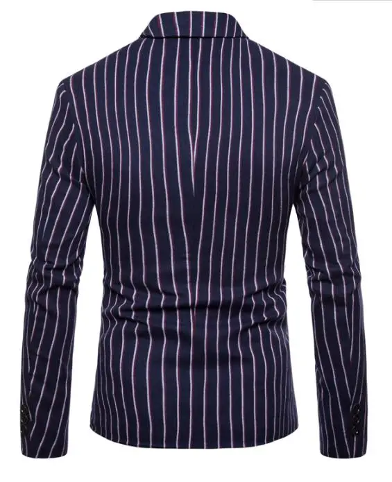 

Men autumn and winter new style European size stripe leisure suit men's slim formal suit jacket