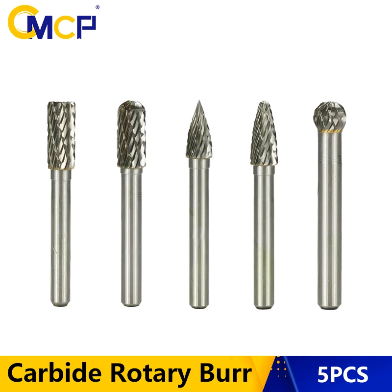 CMCP 5 шт. Бур из карбида вольфрама Двойной резак вращающийся инструмент 6x8 мм