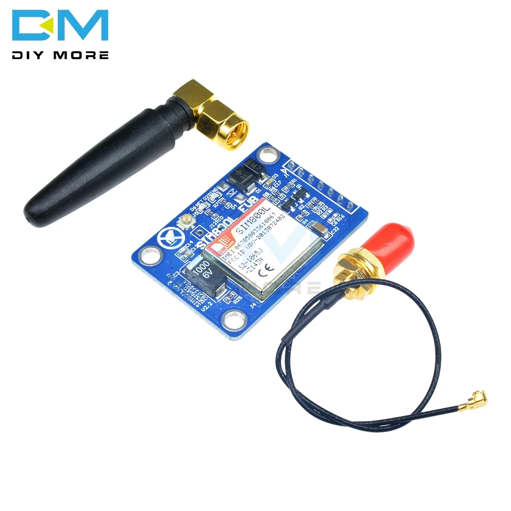 

SIM800L V2.0 5В беспроводной модуль GSM GPRS четырехдиапазонный с антенной и кабелем M105 плата TTL уровень последовательный интерфейс Bluetooth
