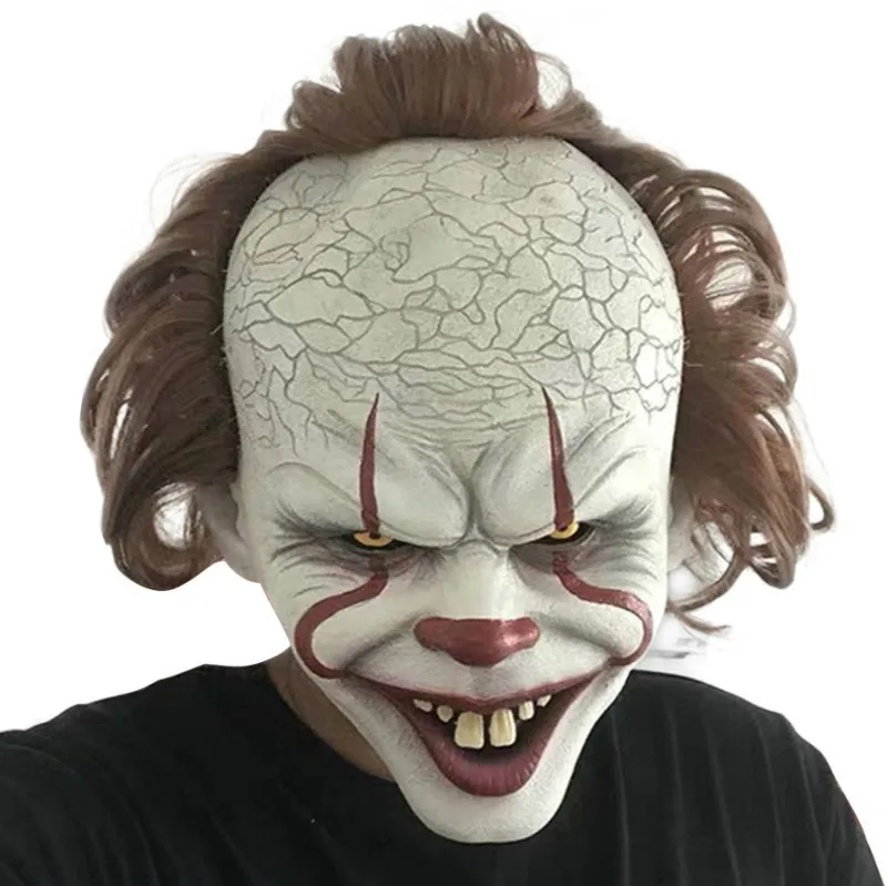 Светодиодный страшный Стивен Кинг клоун силиконовая маска на голову набор для