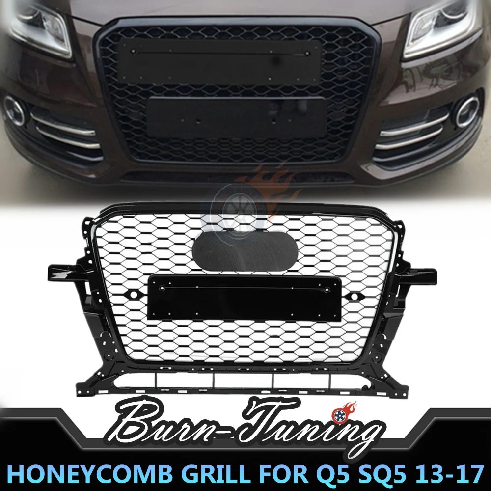Сетка для пчелиных сот Стиль решетка ABS для Q5 SQ5 RSQ5 2013- передний бампер гоночные решетки стайлинга автомобилей часть с европейскими держатель номерного знака
