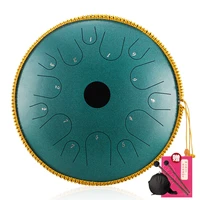 hluru a 14 notes 14 inch copper stee c tones tongue drum percussion tambourine instruments ethereal saucer empty hollow handpan