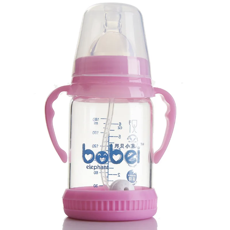 Бутылочка стеклянная для кормления малышей с широким горлом 180 мл|Бутылки| |