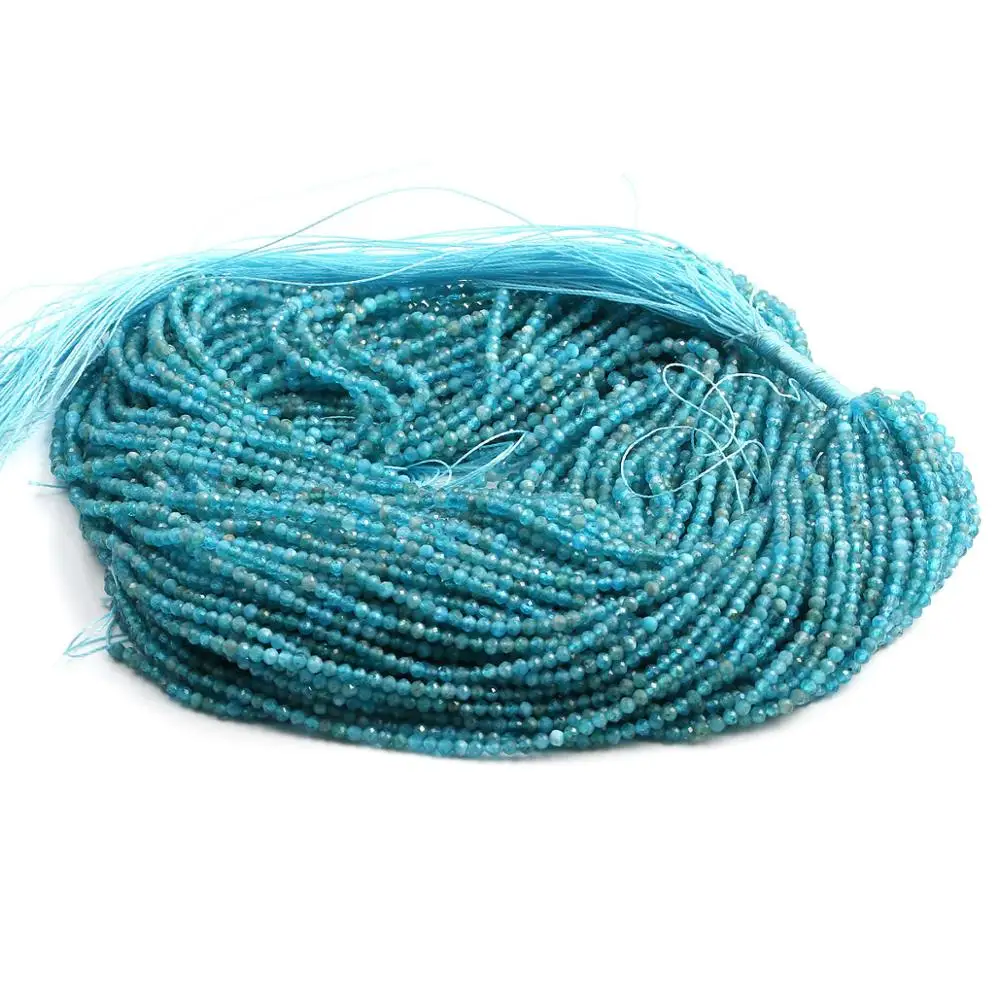 

Natural Stone Beads Section Apatite Round Punch Loose Beads For Jewelry Making DIY Necklace Bracelet Earrings Accessory