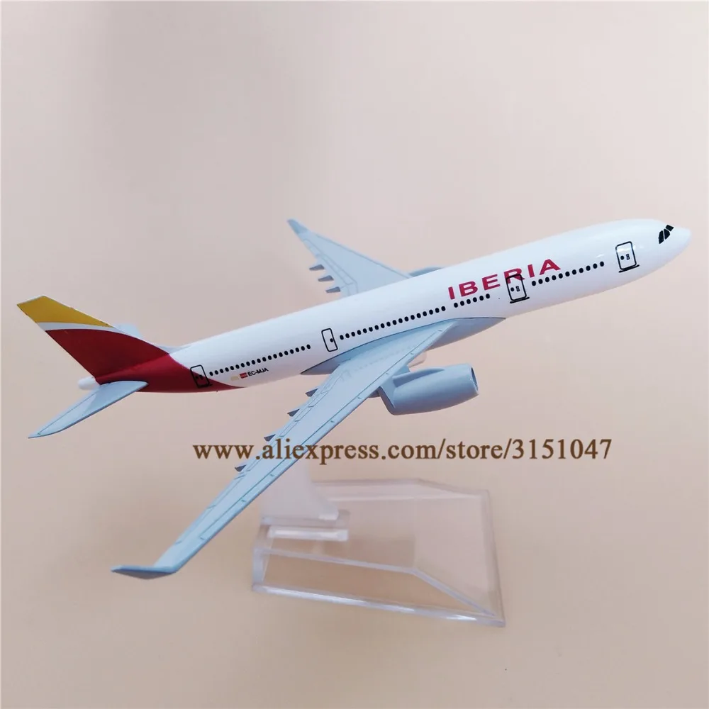 Сплав металл Испания Air IBERIA A330 Airline модель самолета IBERIA Airbus 330 Модель самолета Стенд самолет подарки для детей 16 см