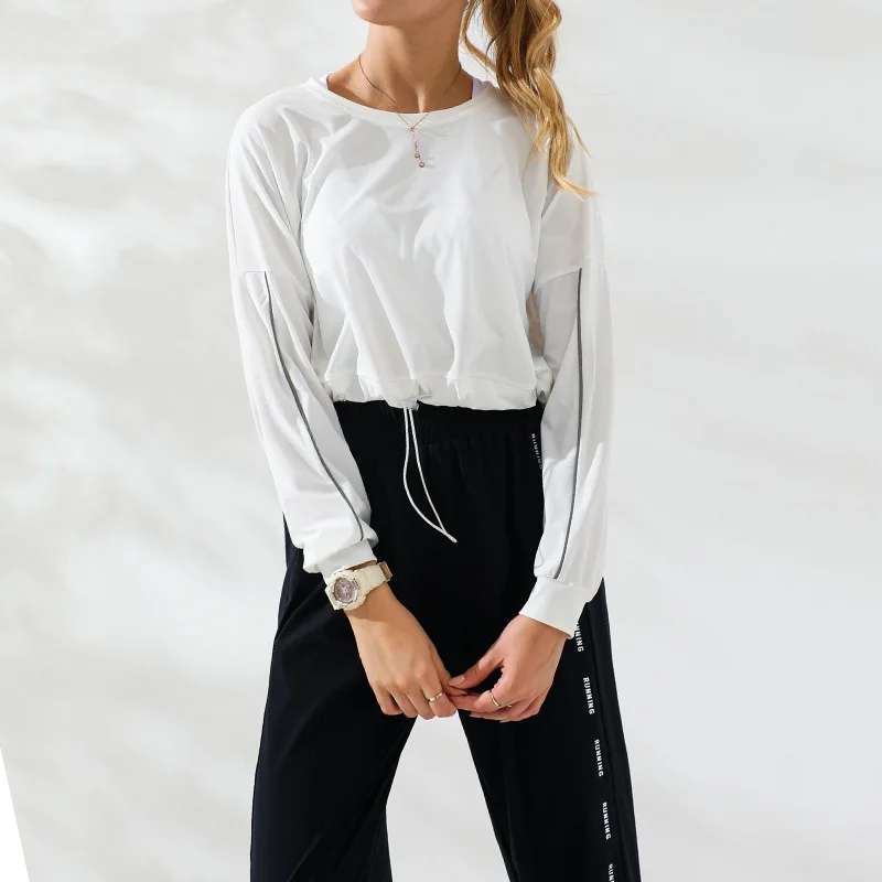 

Women's Sports Slim Running Yoga Breathable Fashion Loose-Fitting Long Sleeves T-shirt