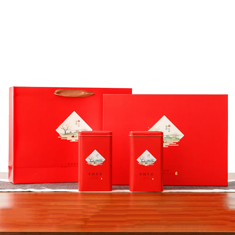 red Xin Jia Yi Packaging Custom Embossed Tin Box Square Shape Small Metal Tin Boxes Shallow Tin Box - Цвет: red
