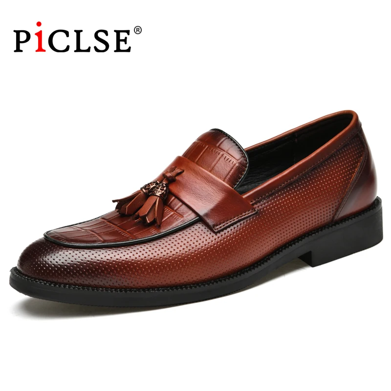 PICLSE Luxury Brand Mens Formal Shoes Stylish Gentleman's Comfortable Business Dress Shoes Italian style Men Shoes