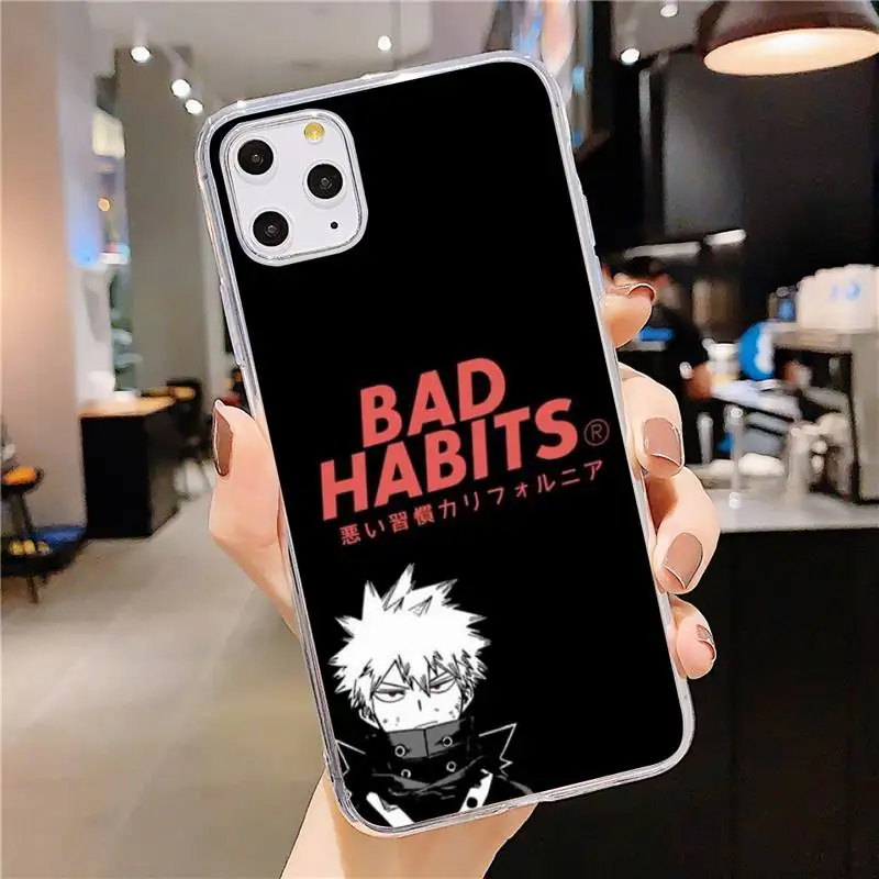 

My Hero Academia Phone Case Transparent soft For iphone 5 5s 5c se 6 6s 7 8 11 12 plus mini x xs xr pro max