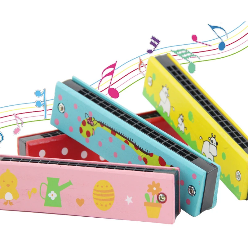 

Cartoon Wooden Harmonica Music Instrument Developing Educational Toys for Children Color Randomly Kid Musical Toy Birthday Toys