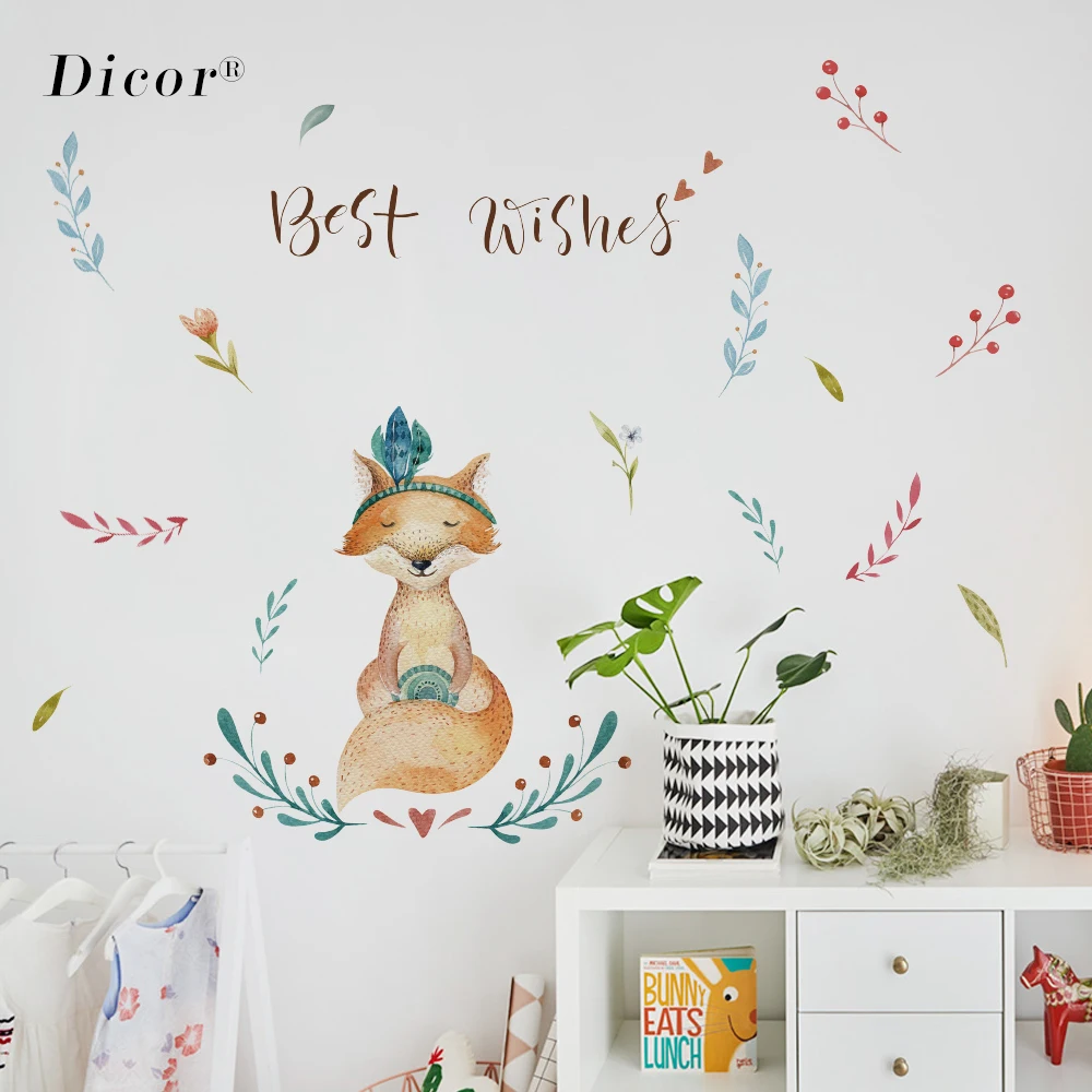 DICOR детские наклейки на стены для детской комнаты цветы Мультяшные животные