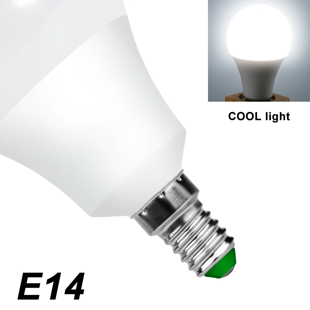 E14 Светодиодная лампа-Кукуруза E27, светодиодная лампа 220 В, Bombilla Led 3 Вт 6 Вт 9 Вт 12 Вт 15 Вт 18 Вт 20 Вт, лампада, светодиодная лампа 230 В, прожекторное освещение для гостиной - Испускаемый цвет: E14 Cold White