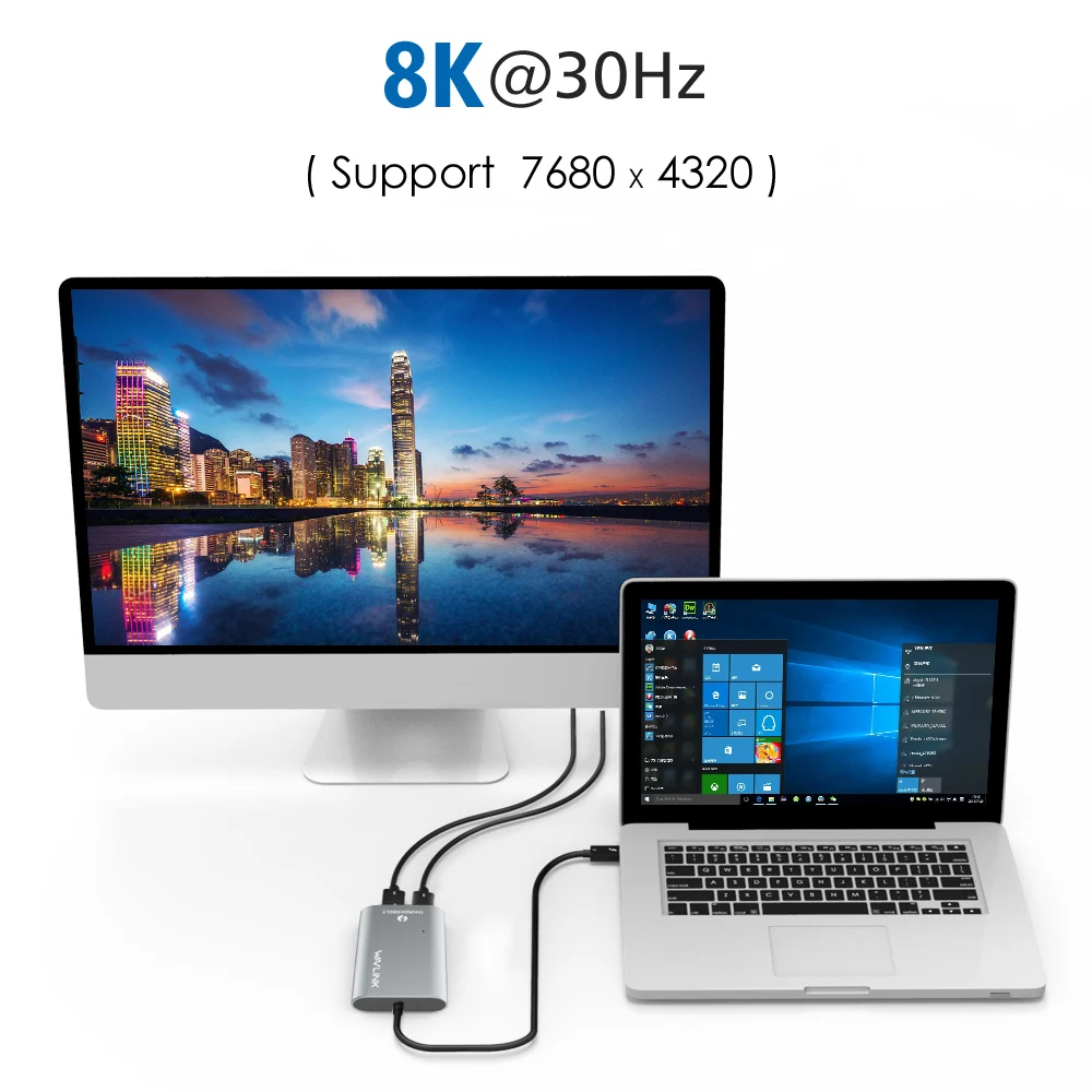 Сертифицированный адаптер Intel Thunderbolt 3 Type C USB3.1 с двойным дисплеем до 8K