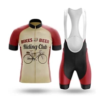 2022 bikes beer men cycling jersey set sports team bike clothing quick dry summer sleeve cycling shirt bib short gel pad maillot