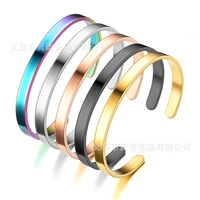 direct creative titanium steel bracelet c shaped opening bracelet smooth surface can be engraved 316 stainless steel jewelry