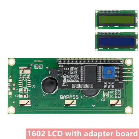 ЖК-дисплей 1602 1602 Модуль ЖКД синий/желто-зеленый экран 16x 2-символьный жк-дисплей PCF8574T PCF8574 IIC I2C интерфейс 5V для arduino