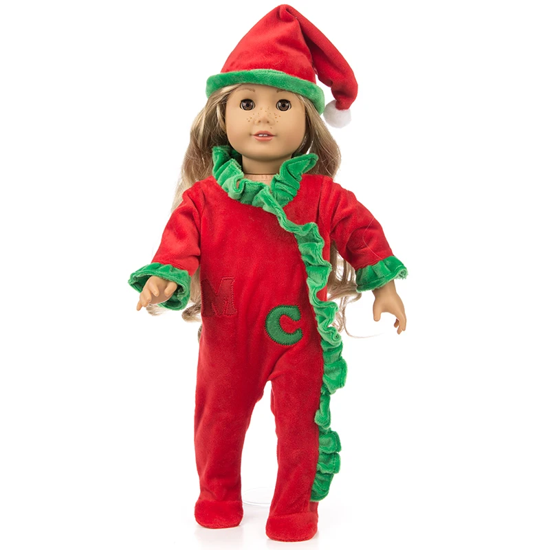 Christmas clothes Рождественская одежда милый свитер шляпа костюмы юбки подходит 18 дюймов наше поколение США девочка 43 см кукла аксессуары для кукол - Цвет: Christmas clothes