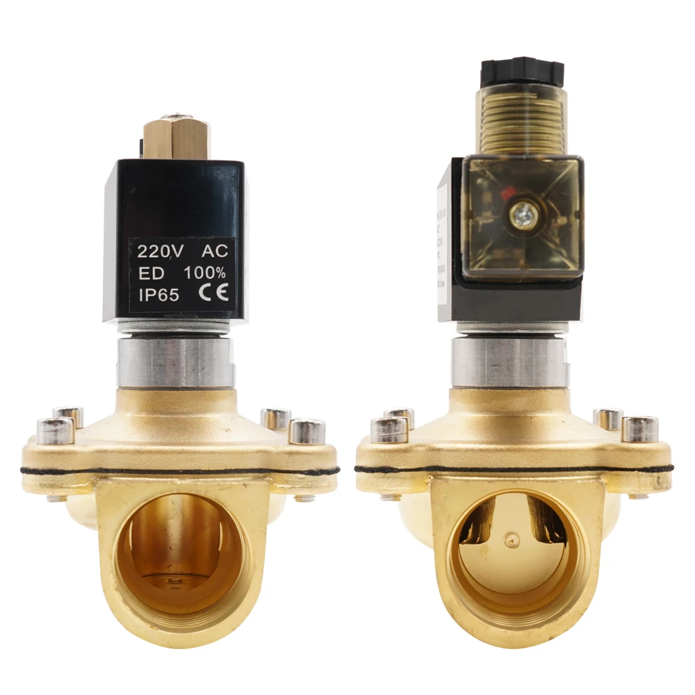 Латунный нормально открытый Соленоидный клапан G3/8 &quotдо G2&quot NBR EPDM витонное