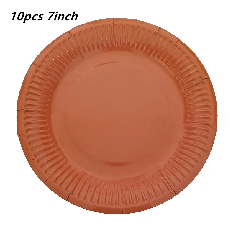 10pcs plate 10 шт./лот одноразовая посуда сплошной по производству бумажных тарелок зеленый соломы на день рождения Рождественский Свадебный декор детский душ вечерние поставки - Цвет: 10pcs plate