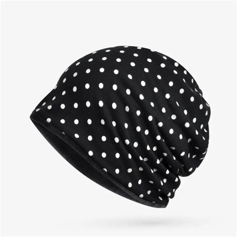 USPOP, новинка, женские бини, повседневные, с бархатной подкладкой, skullies, женская шапка в горошек, многофункциональная, зимняя, толстая, теплая шапка