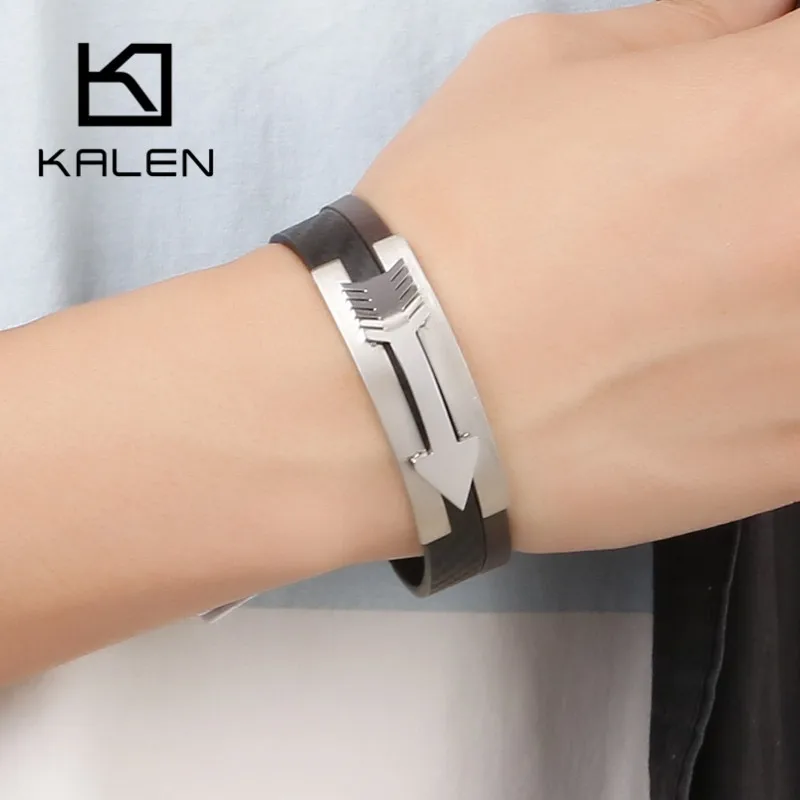 Мужской винтажный браслет из воловьей кожи в стиле хип-хоп |