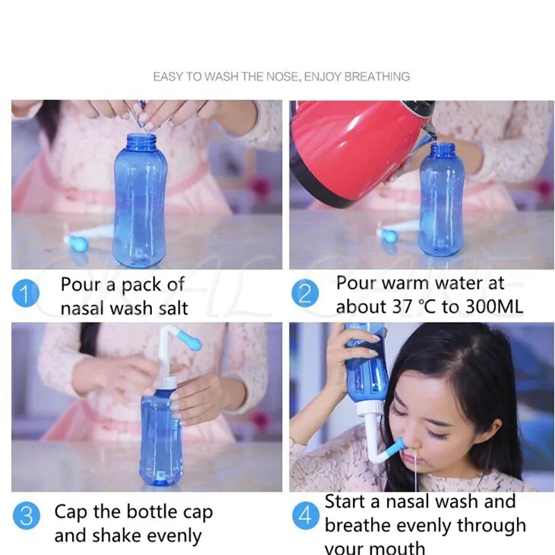 

1PCS Waterpuls Nasal irrigator Nasal Rinse Bottle Nasal Wash Cleaner Nose Protector Avoid Allergic Rhinitis Adults 300ML 500ML