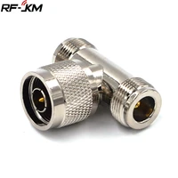 3 way connector n male jack to 2 n female triple t in rf adapter for antenna signal repeater n male connector