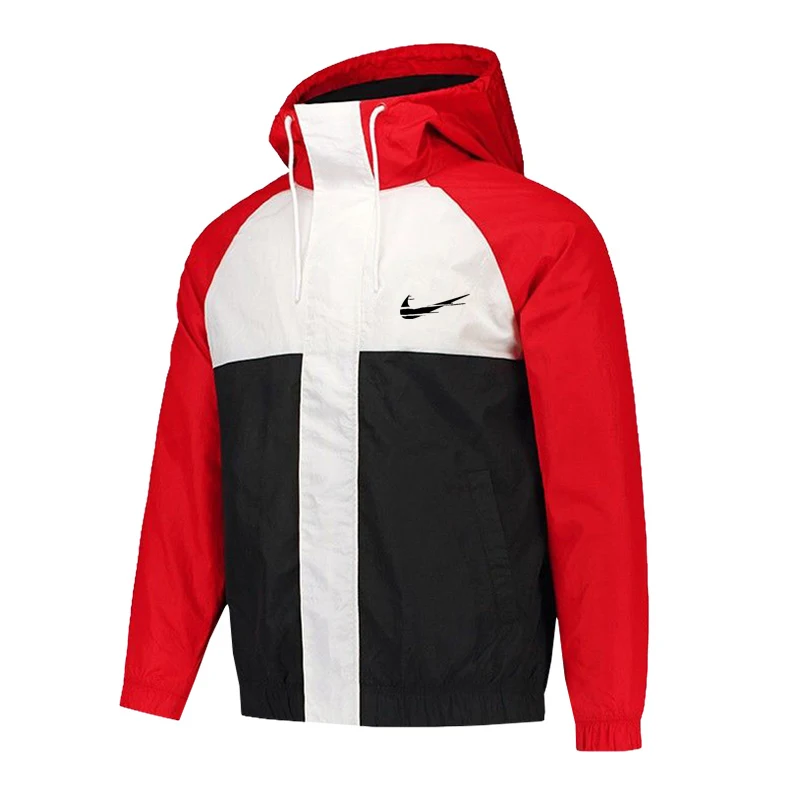

Patchwork Jacket Men's Windbreaker Coat New Sports Thin Hooded Cardigan Casual IКNIKEС Jackets Men Bomber Outdoors Clothing