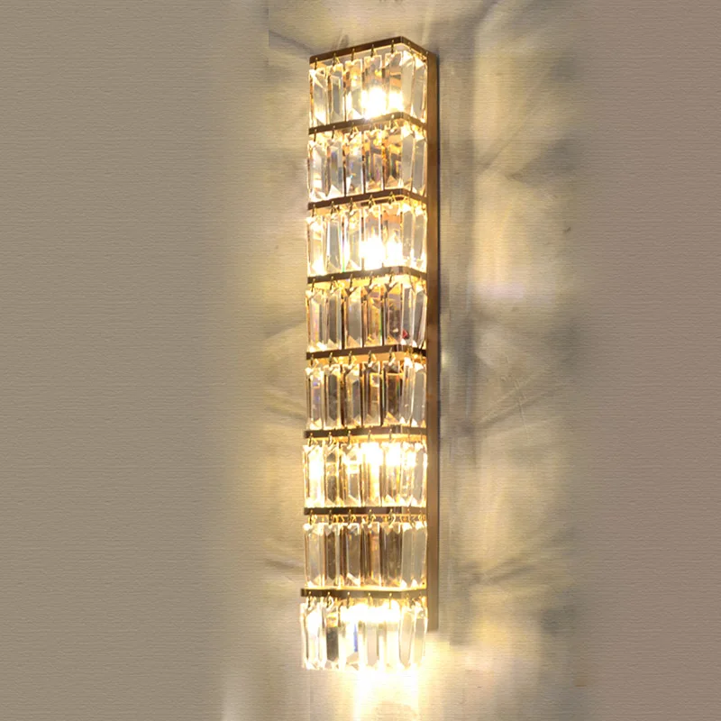 Постмодерн роскошный длинный Хрустальный настенный светильник для Отдела