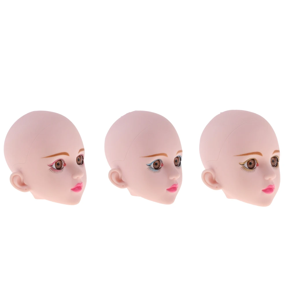 OOAK девушка шарнирная голова резьба Лепка с коричневыми глазами для 1/4 BJD куклы MSD