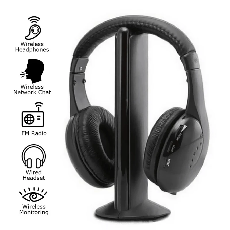 

KUBITE MH2001 Wireless Headphones Transmitter on Ear Headset With FM Radio Wireless TV Headset Monitor Earphone for TV PC Smart