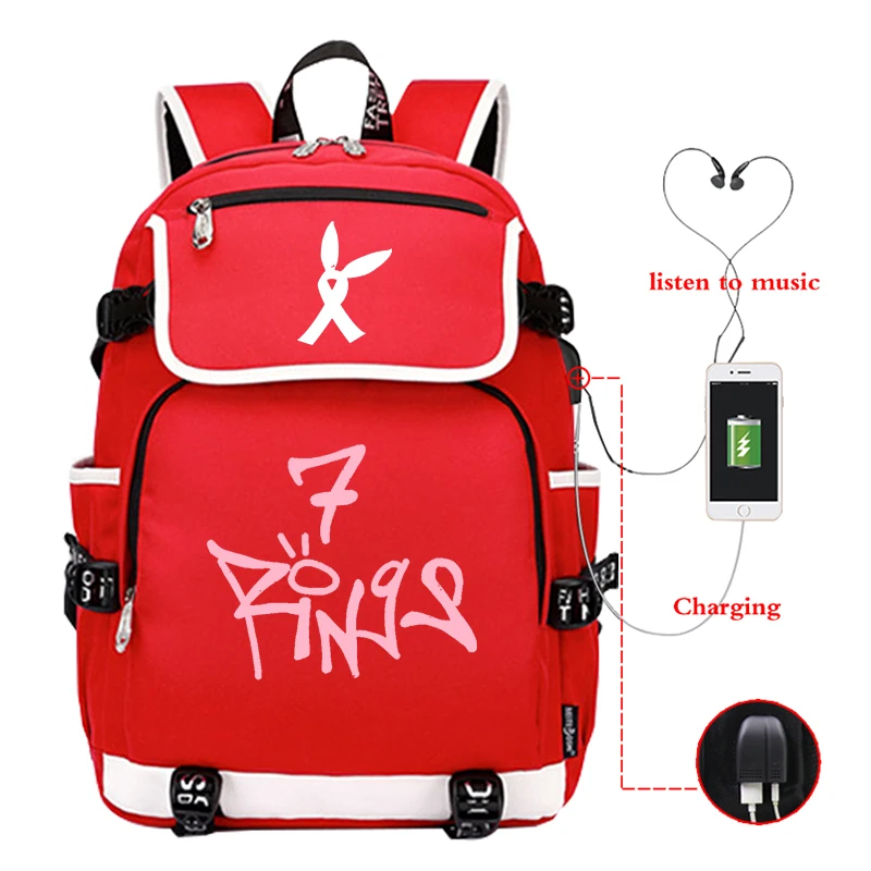 Canvas Backpack 11 Ариана Гранде школьный рюкзак модные мужские рюкзаки Банг Чан Феликс вуцзинь Миньо путешествия ноутбук рюкзак usb зарядка ранец - Цвет: Canvas Backpack 11