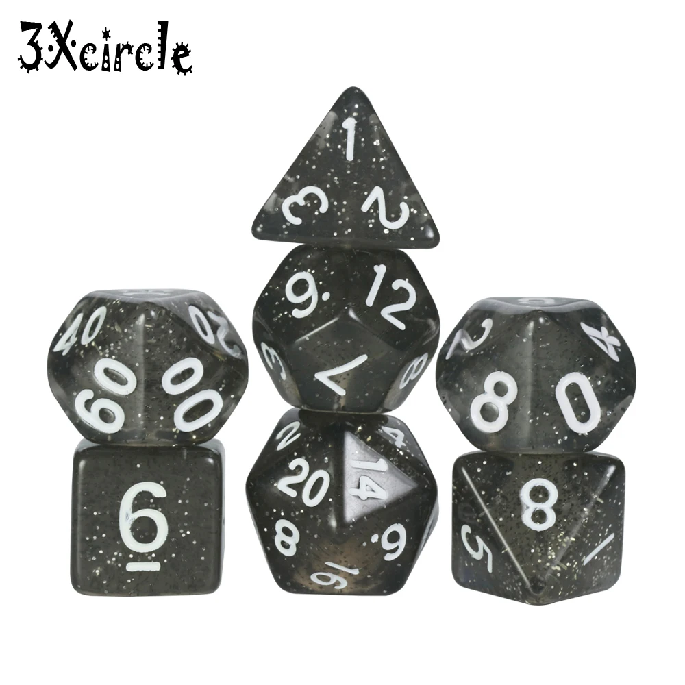 Высокое качество блеск 7 Pc игра кости набор для Juegos De Mesa Dnd Dados ролевые игры