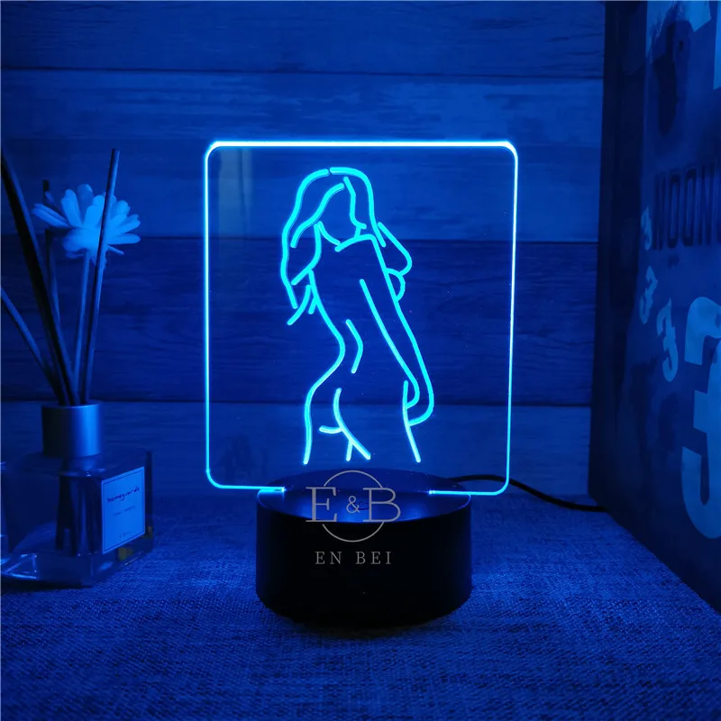 

sexy woman 3d night light decoration RGB LED wall bedroom acrylic valentines Personalized gifts for her