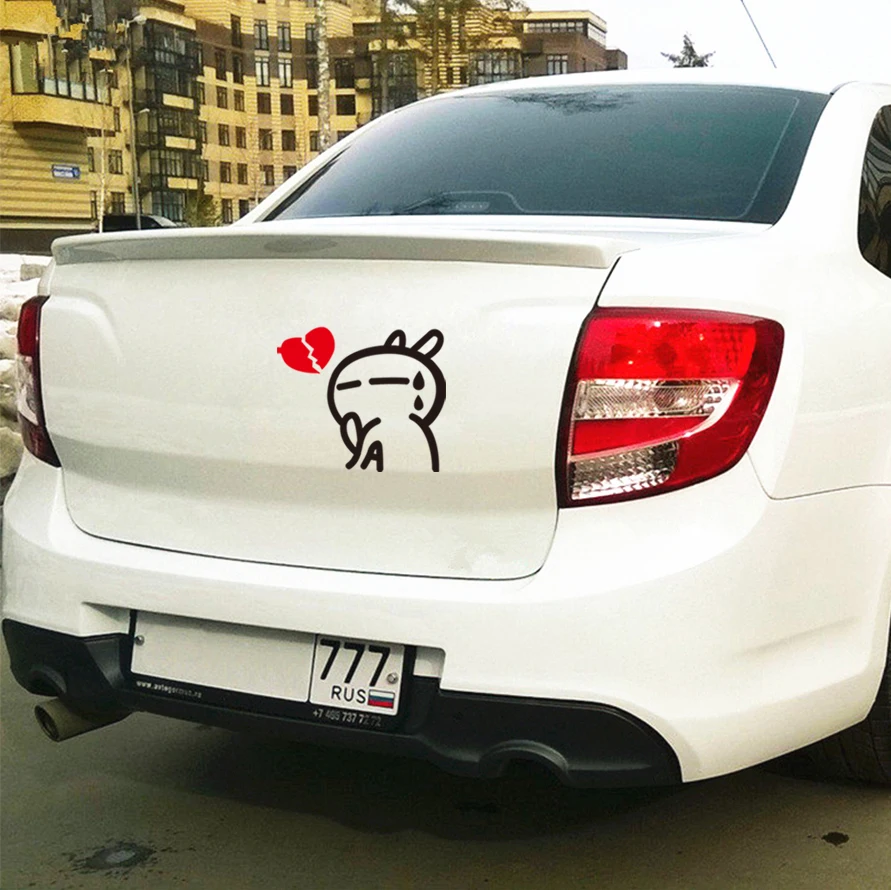Милые автомобильные наклейки Tuzki наклейка на кузов и окна автомобиля автомобильные аксессуары украшение автомобиля