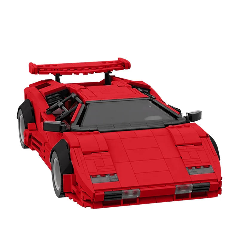

New MOC Speed Car Champions Countachx LP5000 QV Hypercar Super Racing Technical DIY Model Building Blocks Bricks Toy Boy Gift
