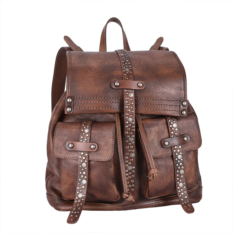 2019 стиль Новинка В стиле ретро головной слой мягкая кожа рюкзак для женщин ручная