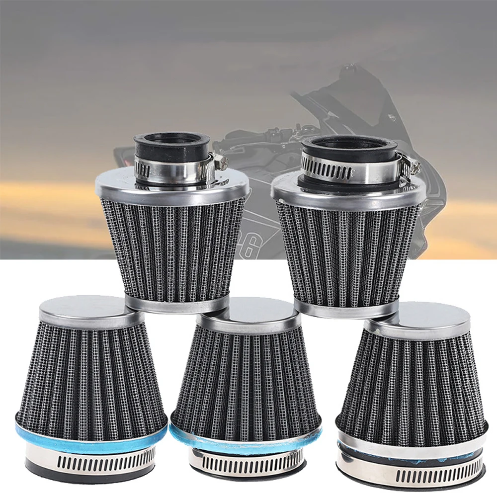 

28-60MM Universal Motorcycle Air Filter Metallic Aluminum Motorcycle Accessories Tapered Refit Intake Funnel Air Cleaner Fit